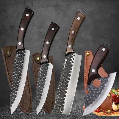 TEMU 4pcs, Stainless Steel Kitchen Chef Knife Set, Hand Boning Knife Pocket Knife Cutters Slicing Cooking Mini Knife Multipurpose Knife Kitchen Utility Butcher Cutting Paring Meat Hand Tools Image