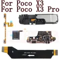 Scheda porta di ricarica USB per Xiaomi Mi Poco X3 Pro X3Pro NFC Auricolare inferiore Altoparlante Volume di alimentazione Cavo flessibile della scheda madre