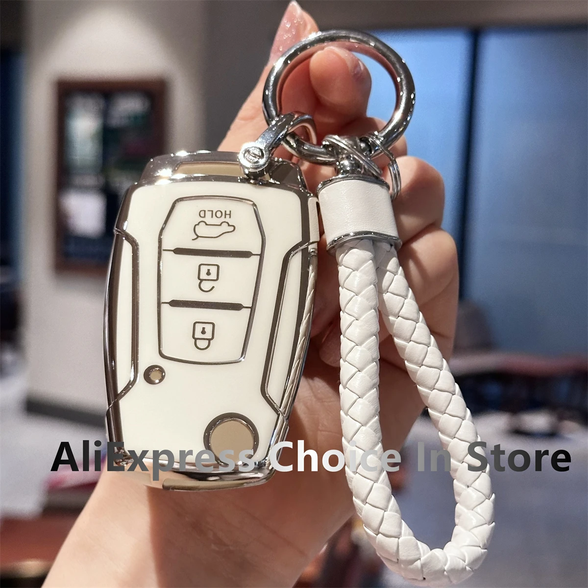 Autos chl üssel anhänger Abdeckung mit Schlüssel bund Lanyard für Doppel drachen für Ssangyong für Koran für Dorset Smart Remote Schlüssel halter Image