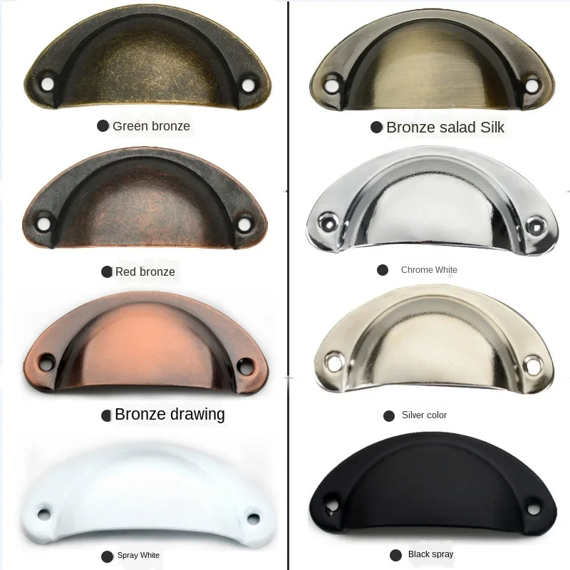6 Stück Retro Metall Küchen schublade Schrank Türgriff und Möbel knöpfe Hand geschirr Schrank antike Messing Shell Pull Griffe