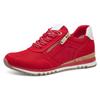 Keilsneaker MARCO TOZZI, Damen, Gr. 38, rot, Textil, Lederimitat, Veloursleder, sportlich, Schuhe, Freizeitschuh, Halbschuh, Schnürschuh in veganer Verarbeitung