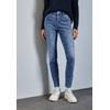 Slim-fit-Jeans STREET ONE "Style YORK", Damen, Gr. 30, Länge 30, blau (light blau wash), Denim/Jeans, Obermaterial: 63% Baumwolle, 25% Polyester, 10% Viskose, 2% Elasthan, casual, slim fit lang, Jeans