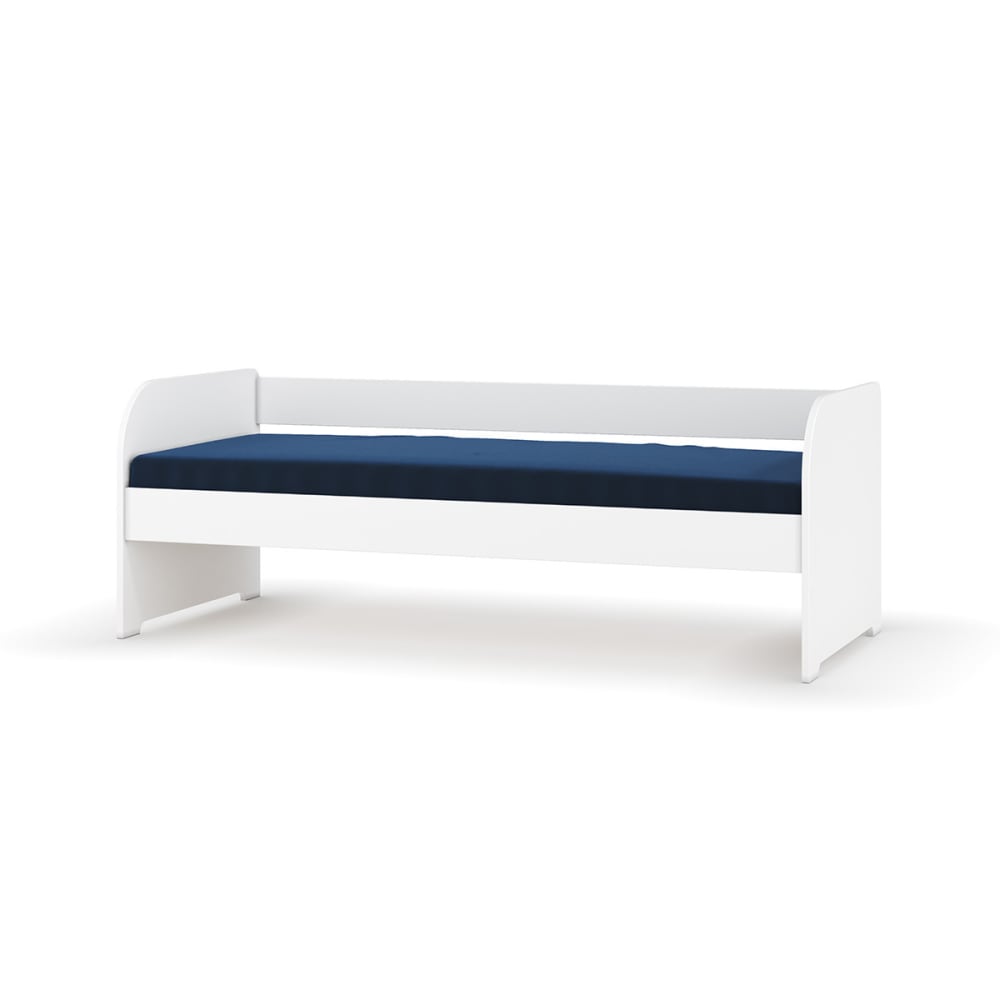 Lit banquette bois massif blanc 80x200 cm
