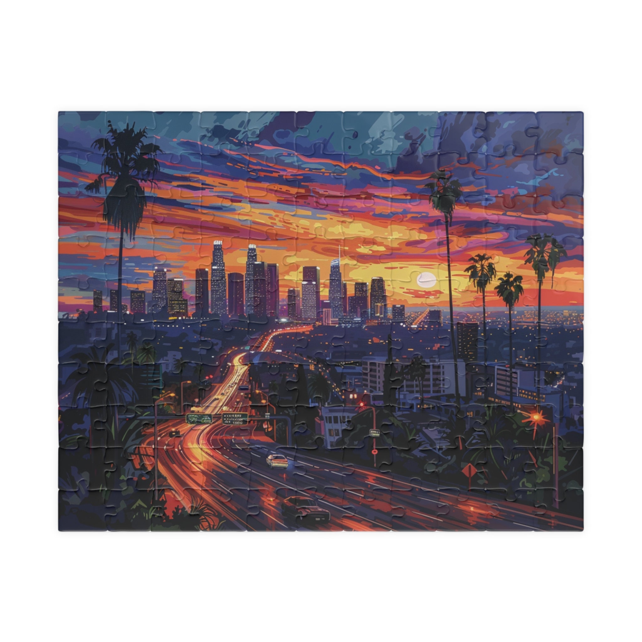 Puzzle di Los Angeles di notte (110 252 520 1014 pezzi) Puzzle rompicapo Puzzle paesaggio urbano Puzzle città