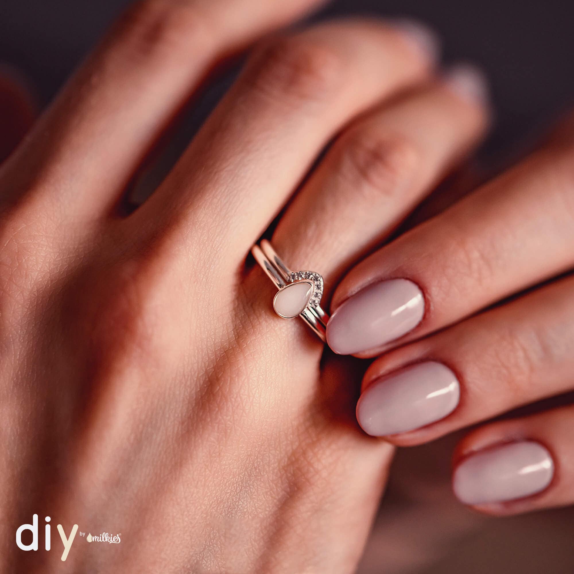 Anello per il latte materno fai da te n. 1 SET per allattare insieme Gioielli per il latte materno a forma di goccia Idea regalo per il latte materno
