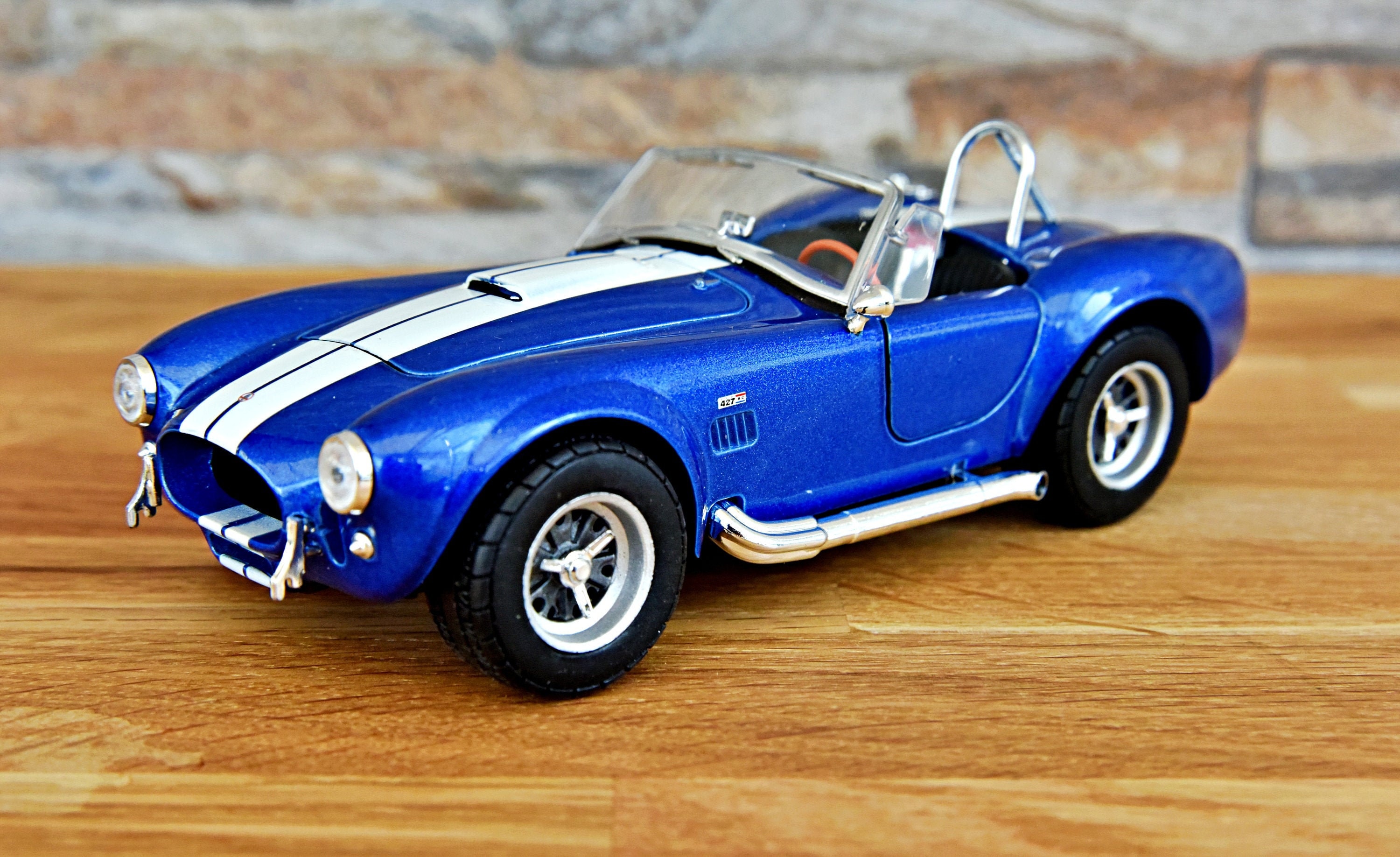 Shelby Cobra 427, 1965, modello di auto, scala 1/24, auto pressofusa, modello di auto in scala 1:24, modello di auto d'epoca 1/24, auto d'epoca, model