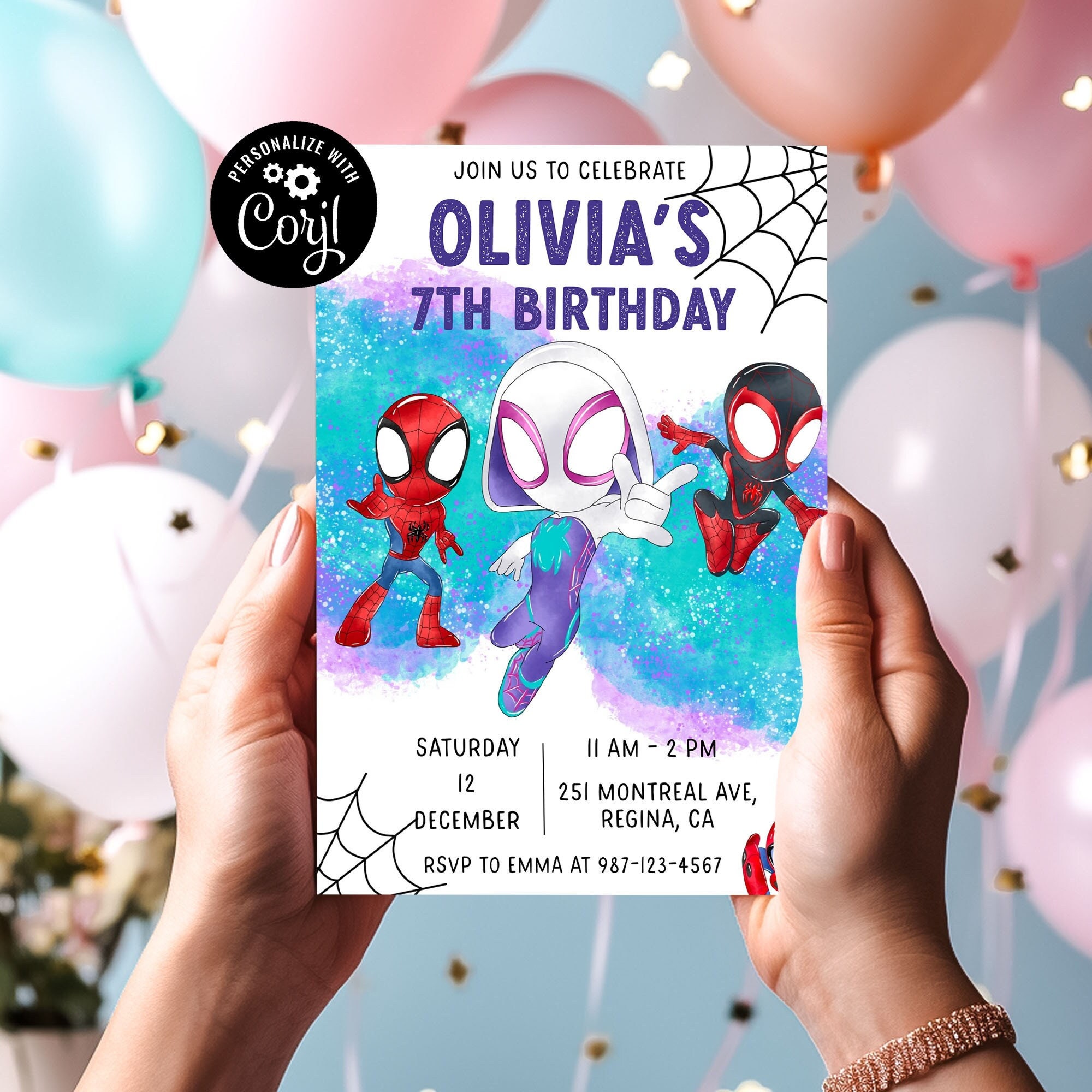 Invito Spidey modificabile Invito alla festa di compleanno di Spidey e i suoi fantastici amici Modello di invito di compleanno di Spidey Invito fantas