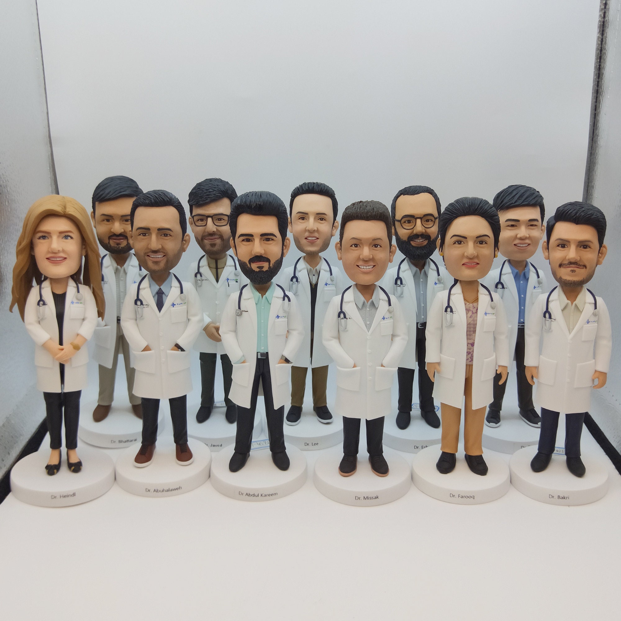 Bobblehead personalizzati, bobblehead personalizzati del gruppo di dottori dell'ospedale, bobblehead personalizzati del gruppo di dottori, bobblehead