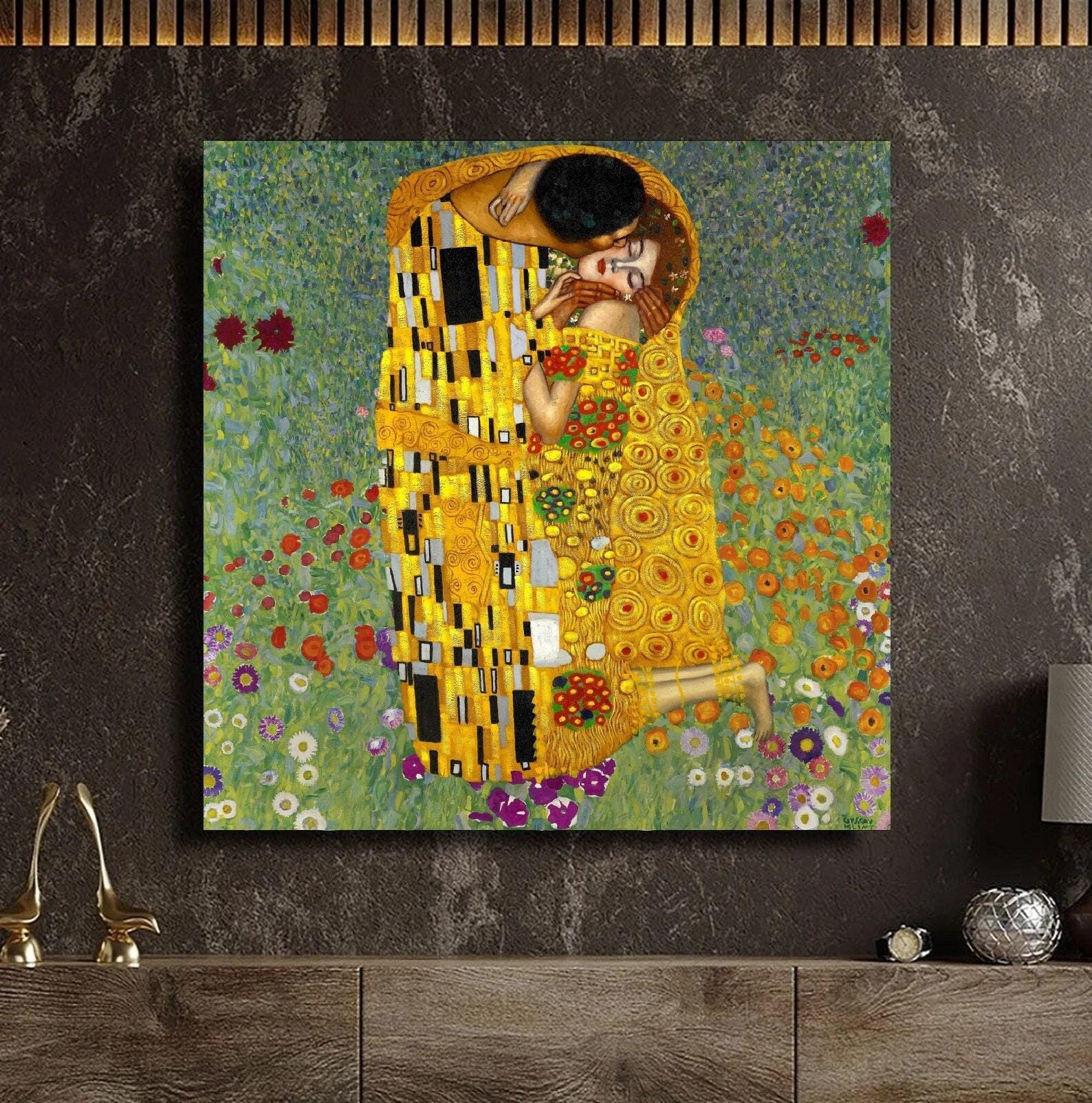 Gustav Klimt Kiss Canvas Wall Art Klimt Poster della mostra Gustav Klim Stampa artistica Gustav Klimt Arte moderna Il bacio, Poster di Gustav Klimt