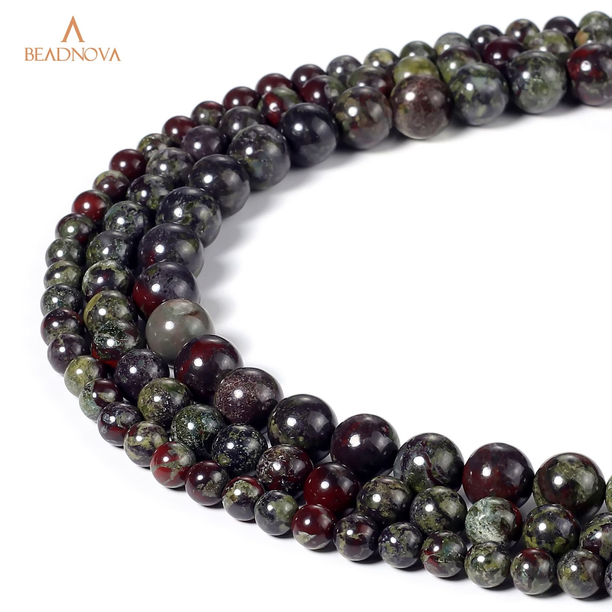 Perle di diaspro sangue di drago naturale, perle di cristallo naturale, pietra preziosa rotonda, perle energetiche curative per la creazione di gioiel