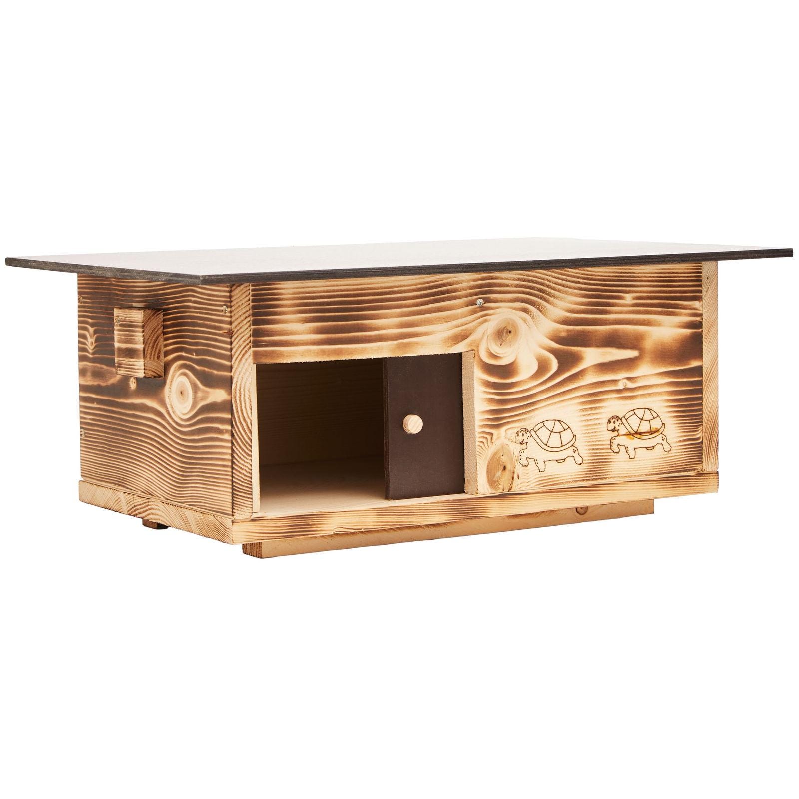 Casetta per tartarughe di alta qualità in legno massello da 20 mm (SH4) Resistente alle intemperie con pavimento e porta scorrevole Casetta per tartar