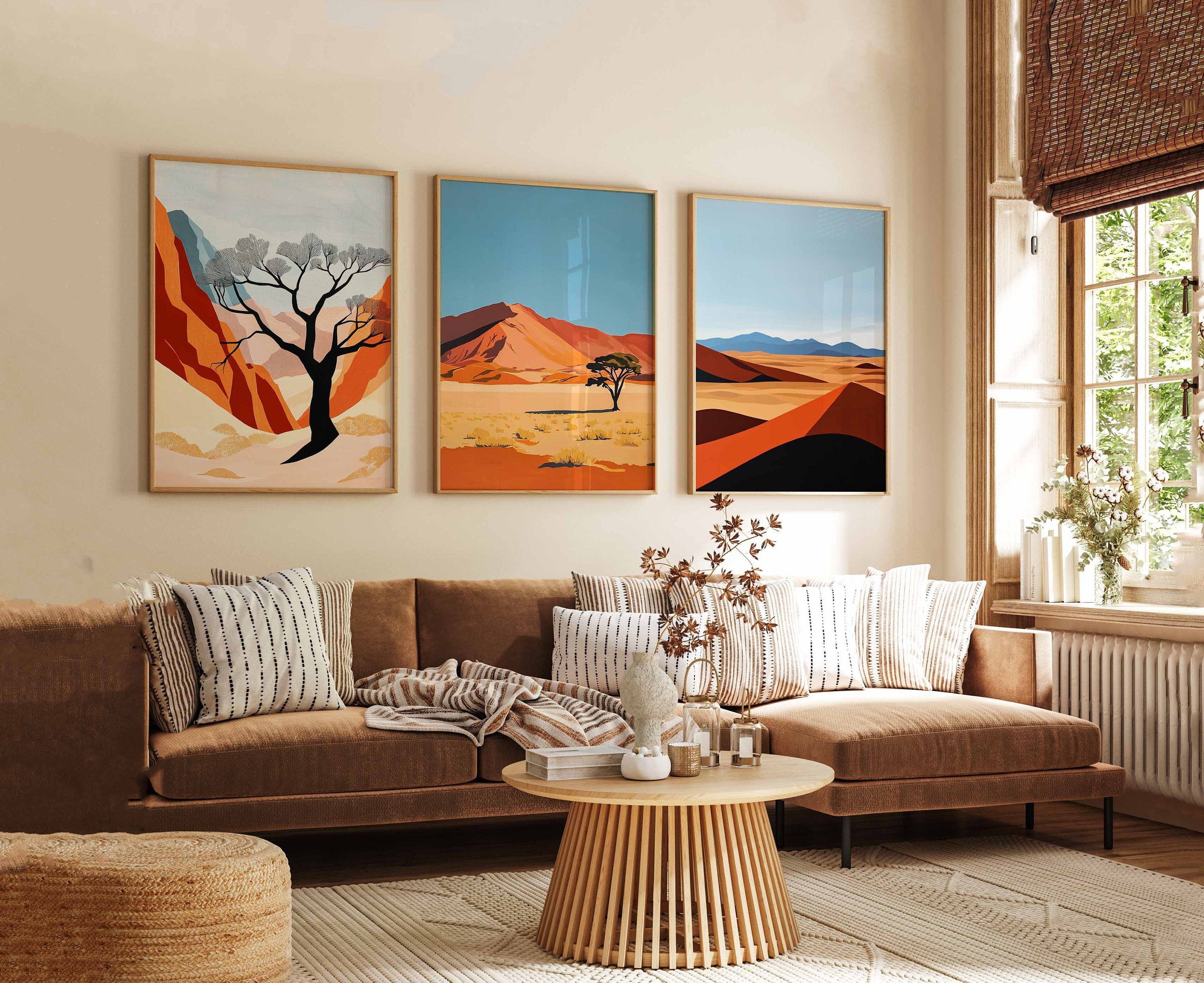 Set di 3 poster della Namibia, poster dell'Africa, poster del safari, poster della fauna selvatica, poster della natura, stampa di viaggio della Namib