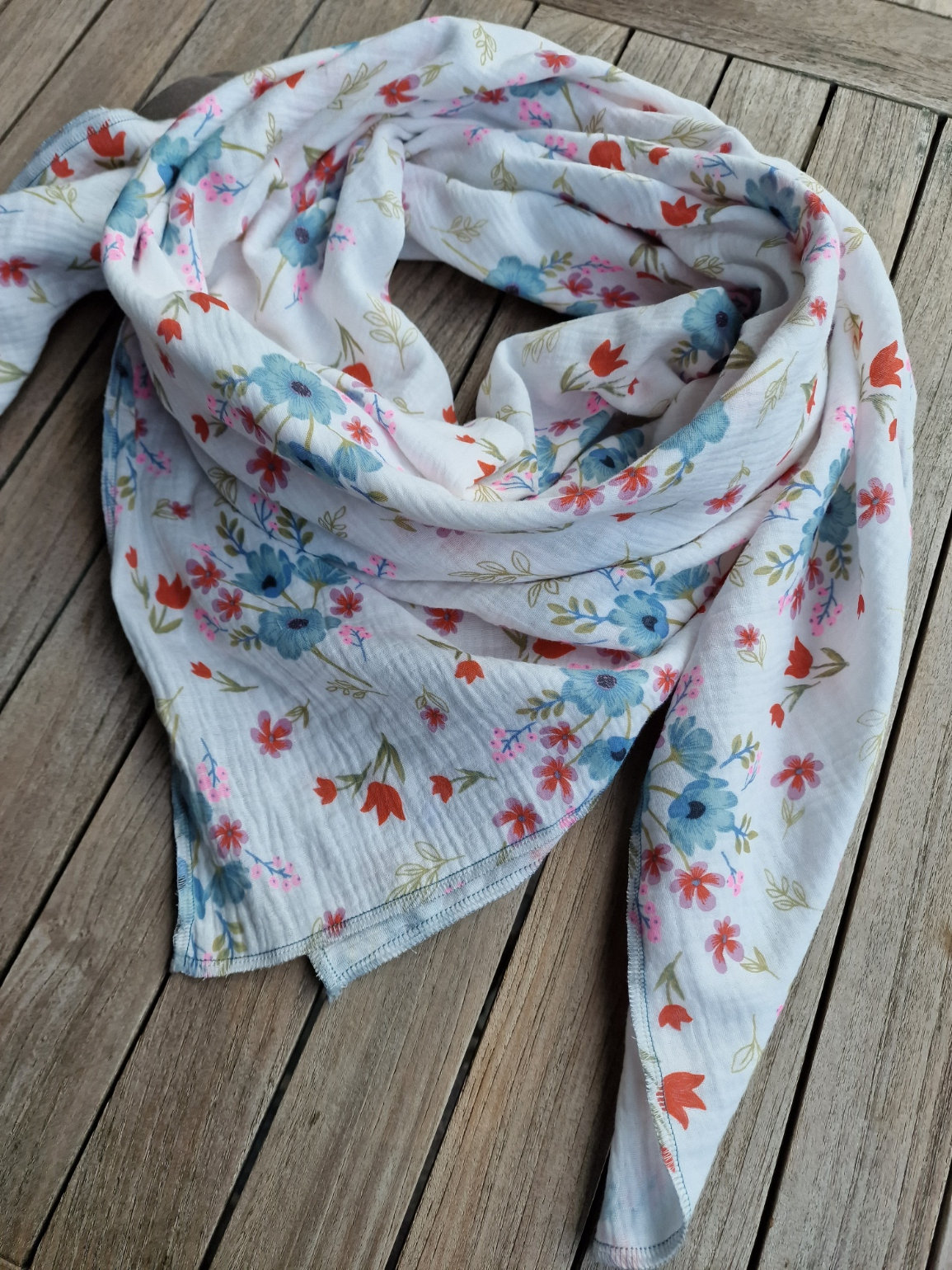 Sciarpa in mussola XXL, sciarpa da donna, sciarpa floreale rosa, sciarpa da donna in mussola, sciarpa triangolare da donna, accessori, sciarpa autunna