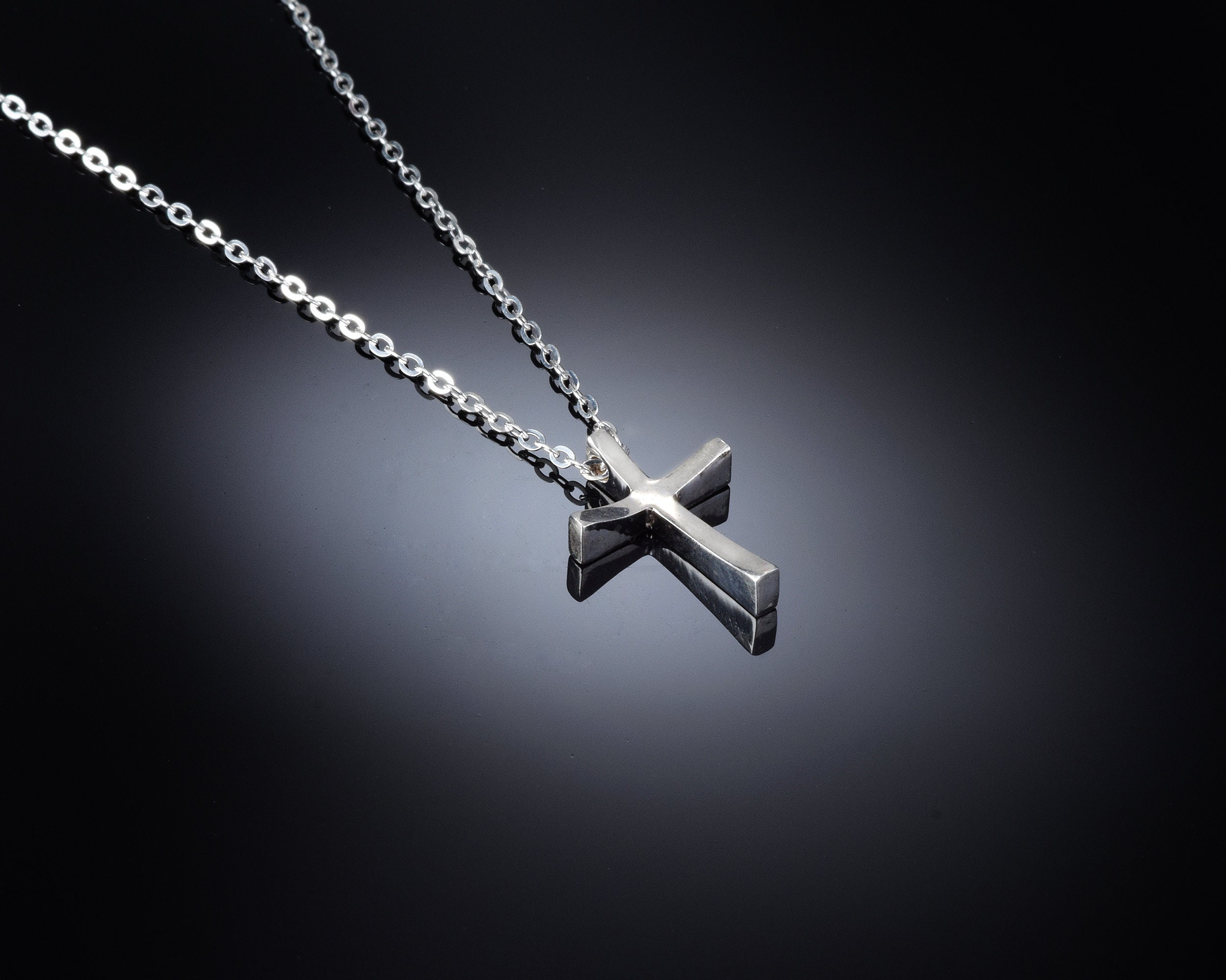 Collana a croce da uomo, ciondolo a croce da uomo, collana a croce d'argento, ciondolo a croce, regalo di Natale, collana a croce 925, collana di char