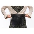 Marsupio per donna Festival / Marsupio Burning Man / Marsupio con frange in pelle / Borsa Boho Chic / Marsupio in pelle nera per donna