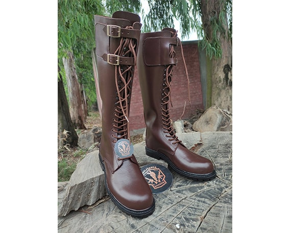Stivale lungo in pelle marrone fatto a mano con suola in gomma.Stivali da equitazione,Stivali unisex,stivali lunghi,stivali da uomo,stivali da donna,s
