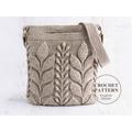 MODELLO Borsa all'uncinetto in rilievo - Spica - Borsa da donna, borsetta, tracolla, messenger - Foglia 3D - Haakpatroon inglese e olandese - PDF