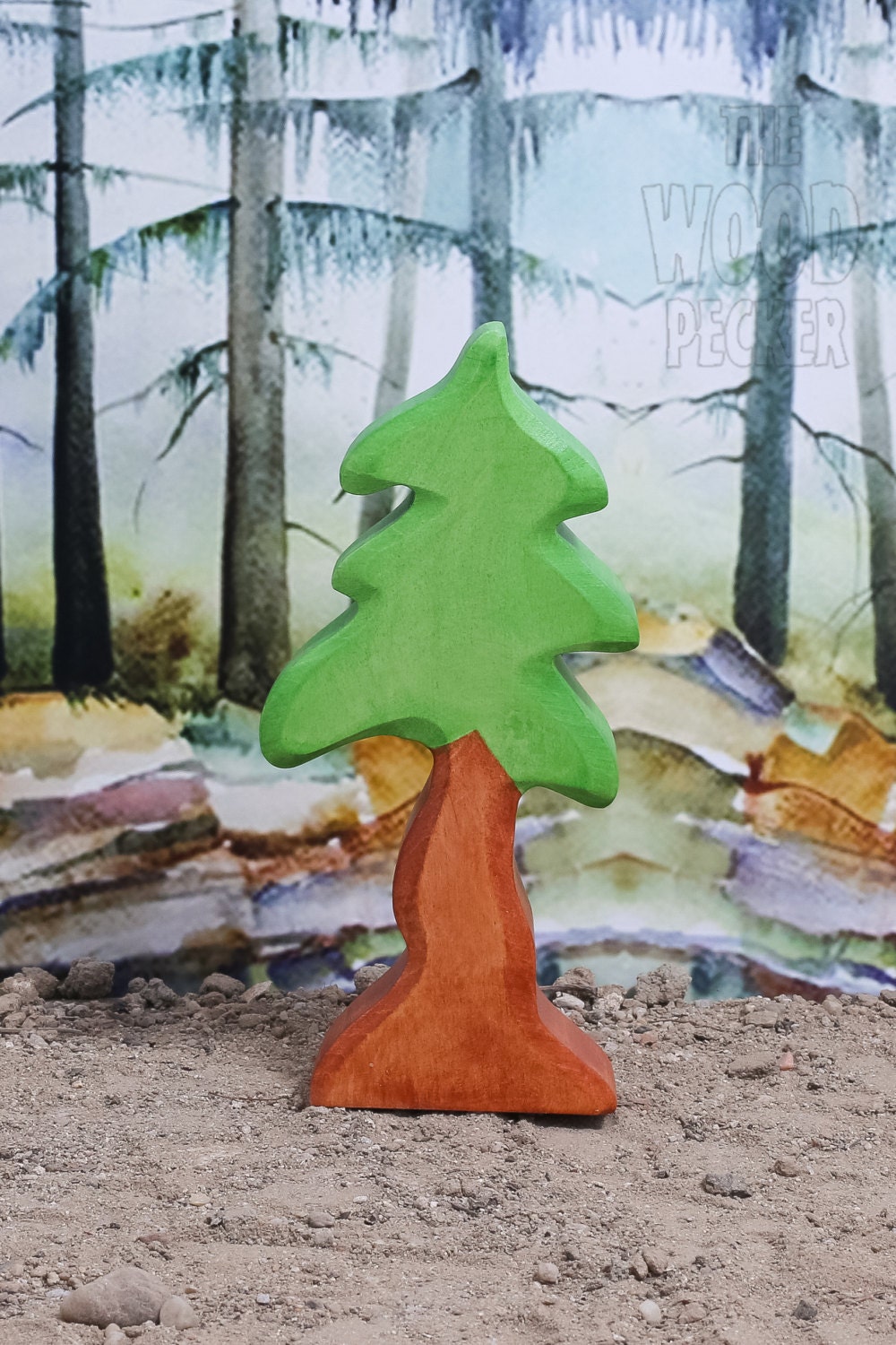 Albero di legno, giocattolo di pino, albero decorativo, giocattolo Waldorf, giocattolo di legno, Waldorf, giocattoli di legno per bambini piccoli, alb