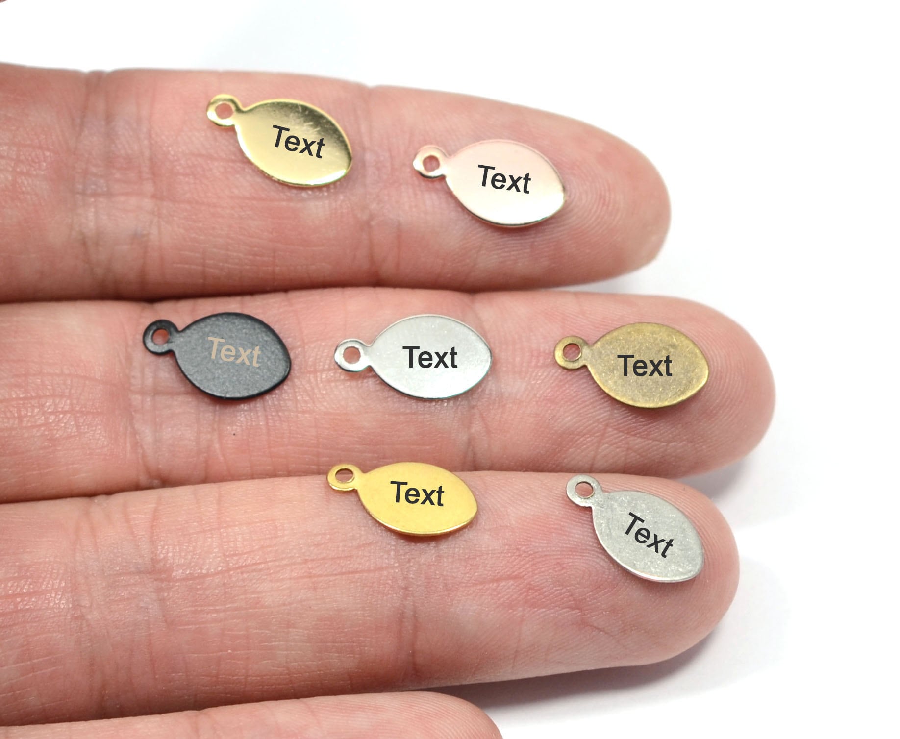 Tag inciso laser personalizzato, tag personalizzato gioielli, tag logo personalizzato, 0,5x7,5x13 mm, risultati KNN25