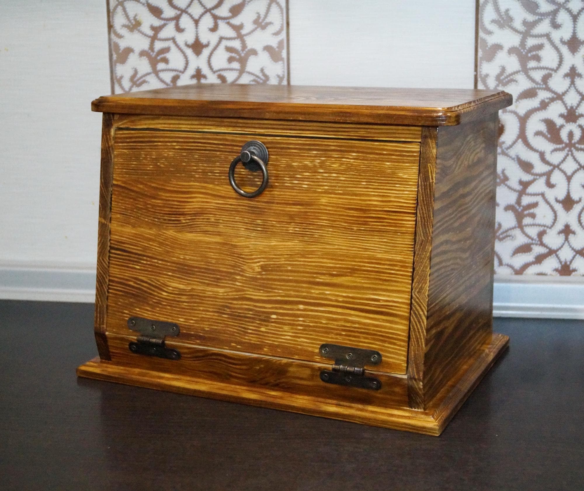 Scatola per il pane rustica, portapane in legno, scatola per il pane fatta a mano, contenitore per la cucina in stile rustico