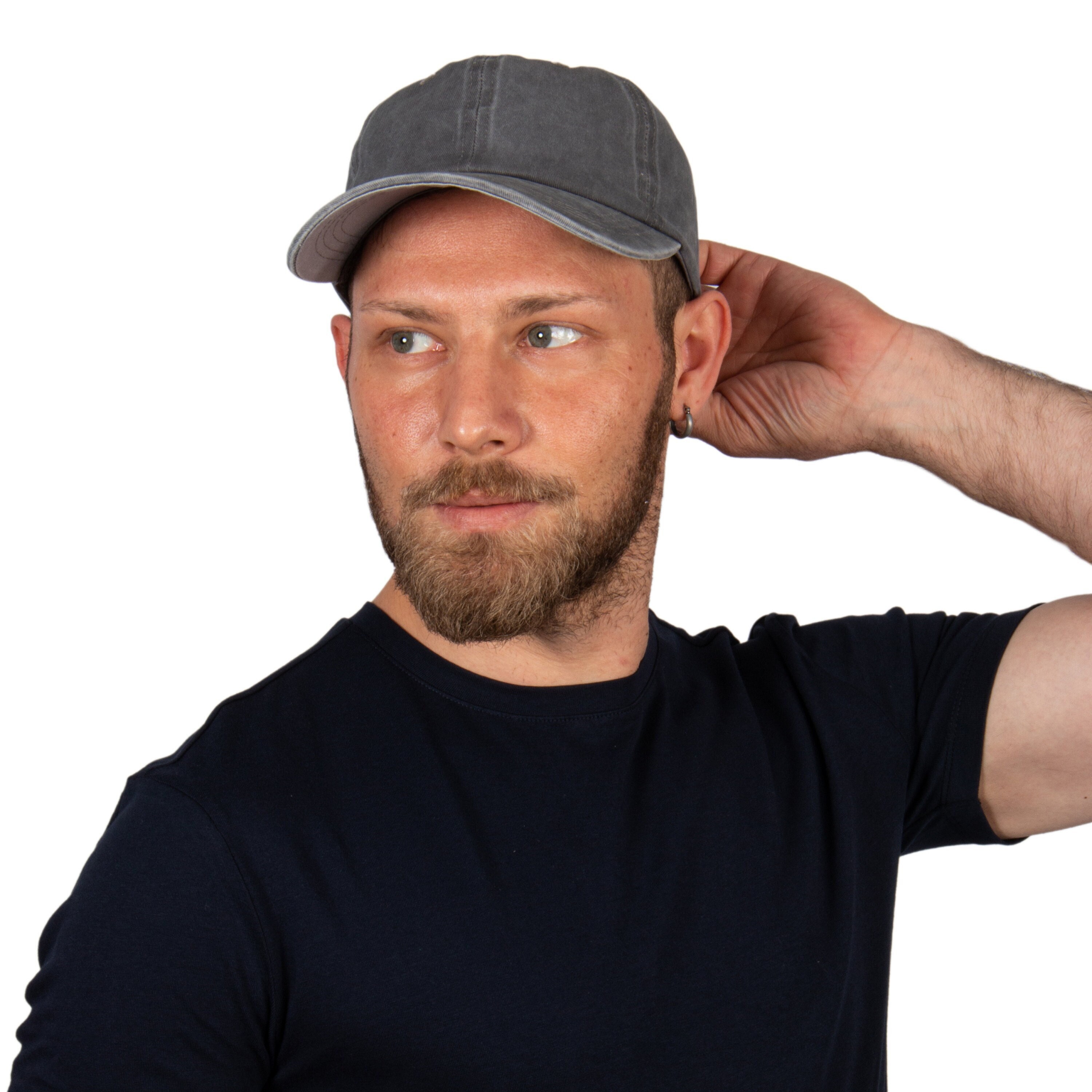 Berretto da baseball in cotone grigio, cappello da baseball, berretto tinto a pigmento, cappello estivo da uomo, berretto da baseball regolabile, capp