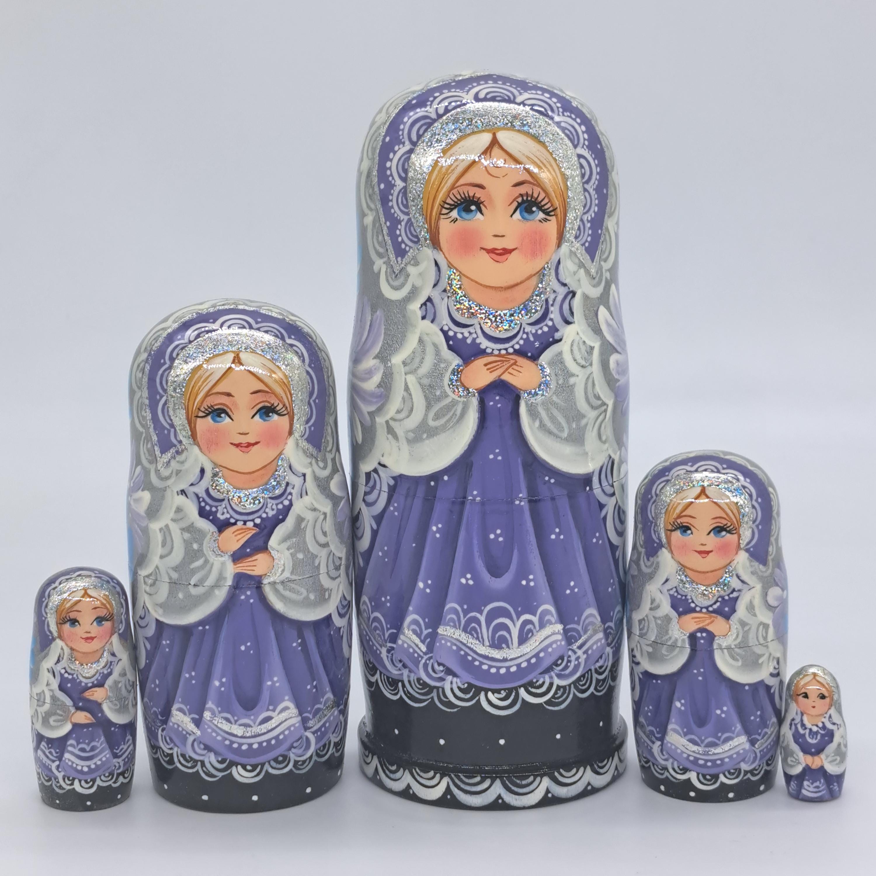 Matrioska 5 in 1, 7 pollici, realizzata a mano in Ucraina, giocattolo di legno, bambole impilabili, decorazione per la casa, adatta per bambini e coll