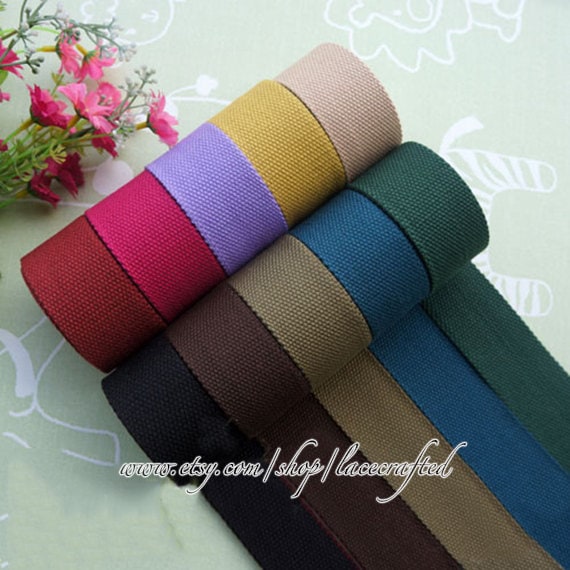 5 metri 38mm larghezza 2.0mm spessore Cotone webbing Canvas Webbing colorato borsa cinghia cinghia cinghia cinghia cinghia cinghia cinghia cinghia cin