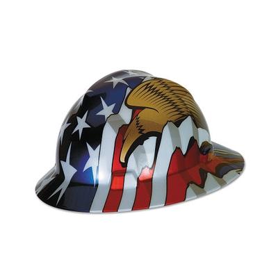 MSA Freedom Series V-Gard Helmet, Fas-Trac III, Slotted, American Flag w/2 Eagles (454-10071159)