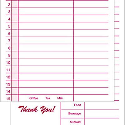 National Check G3632 GuestCheck 1 Part Food Service Pad - Case of 2500 290016