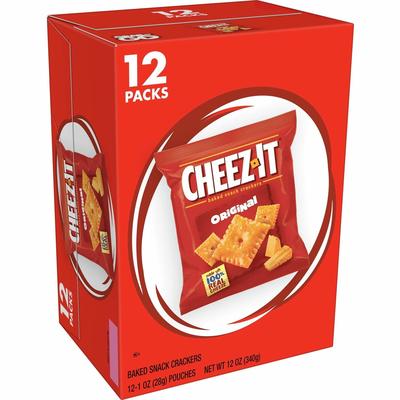 Keebler 93996 Cheez-It Original Baked Snack Crackers - Original - 1 oz - 12 / Box - Box of 12