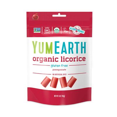 YumEarth 27000046 Organic Gluten Free Pomegranate Licorice, 5 oz Bag, 4/Pack