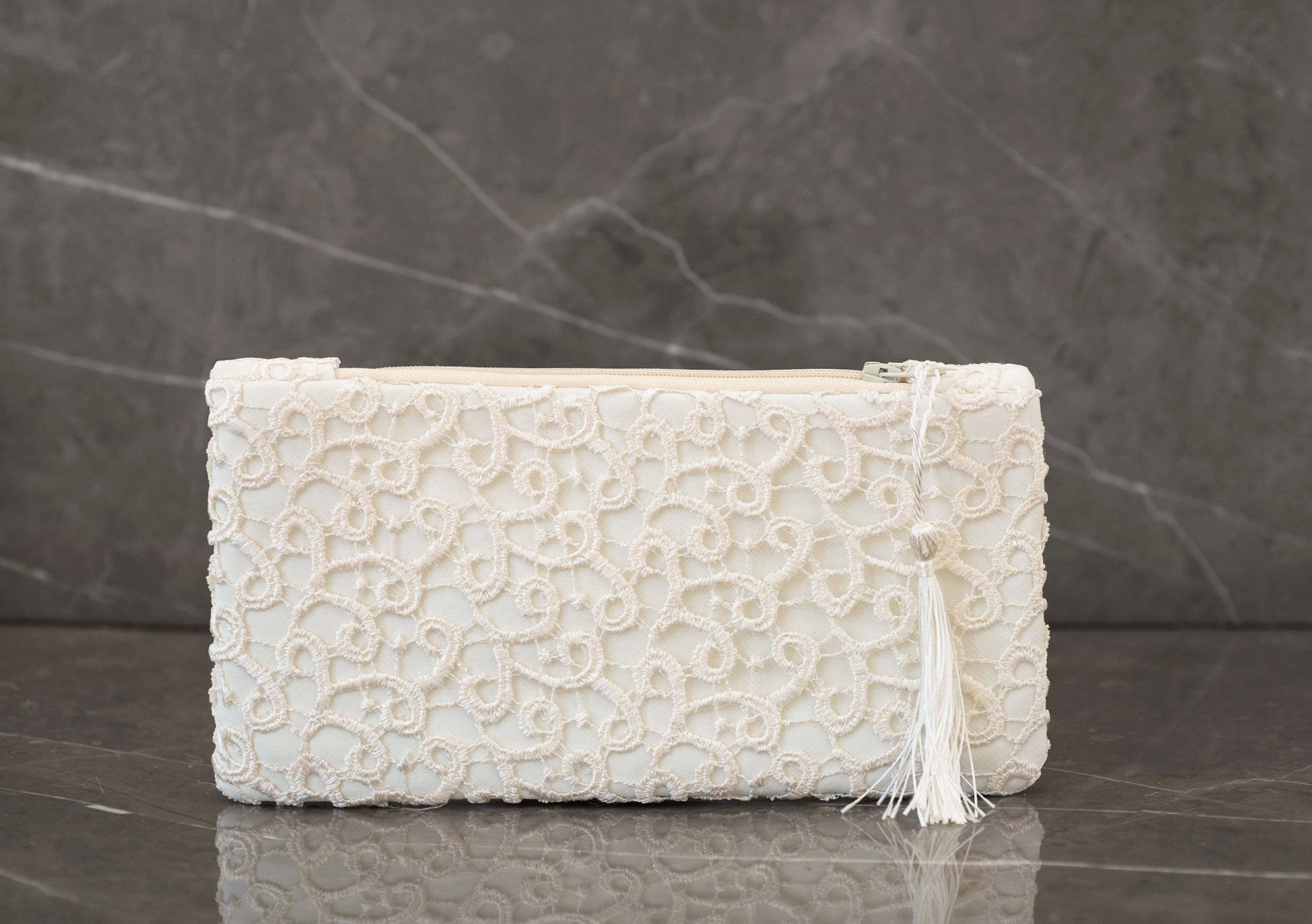 Pochette da sposa color avorio, pochette con pizzo color avorio, pochette da damigella d'onore, pochette da matrimonio, regalo per damigelle d'onore