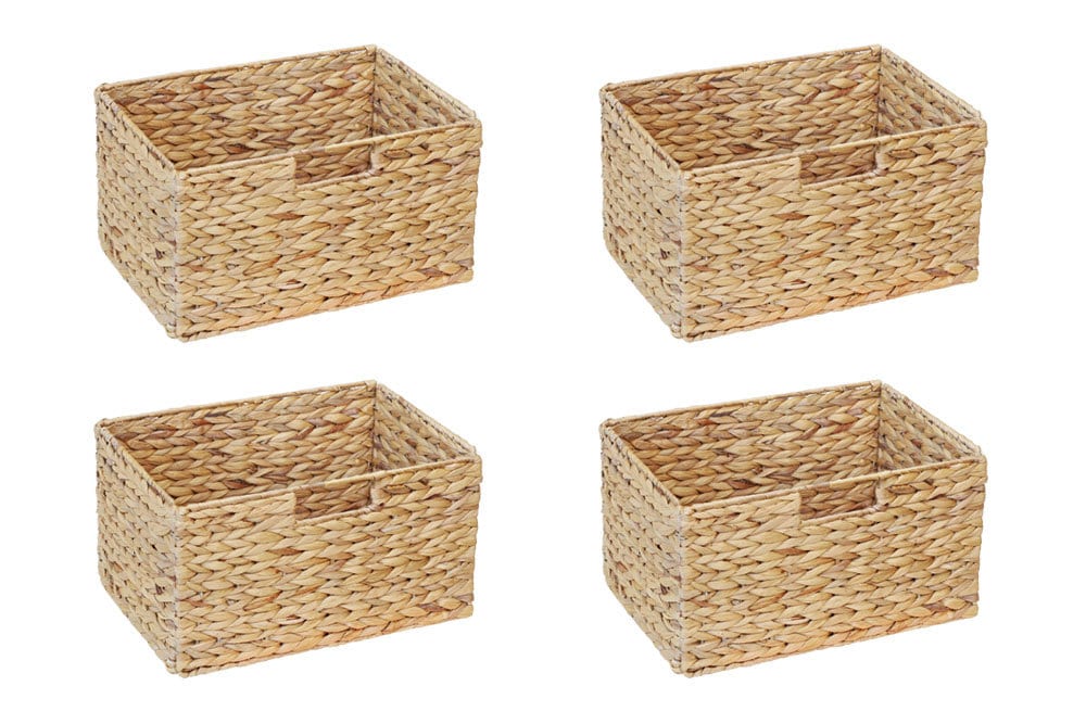 Set di 4 cestini da scaffale IKEA Billy / 36 x 25 x 20 cm / In giacinto d'acqua / Cestino pieghevole / Contenitore da scaffale / Contenitore portaogge