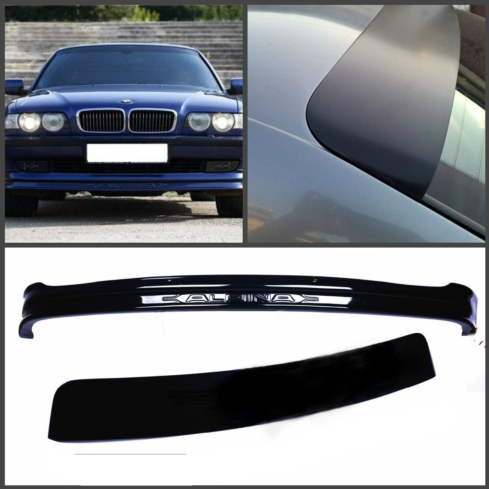Spoiler paraurti anteriore BMW E38 Alpina Style + spoiler per finestrino 2 pezzi