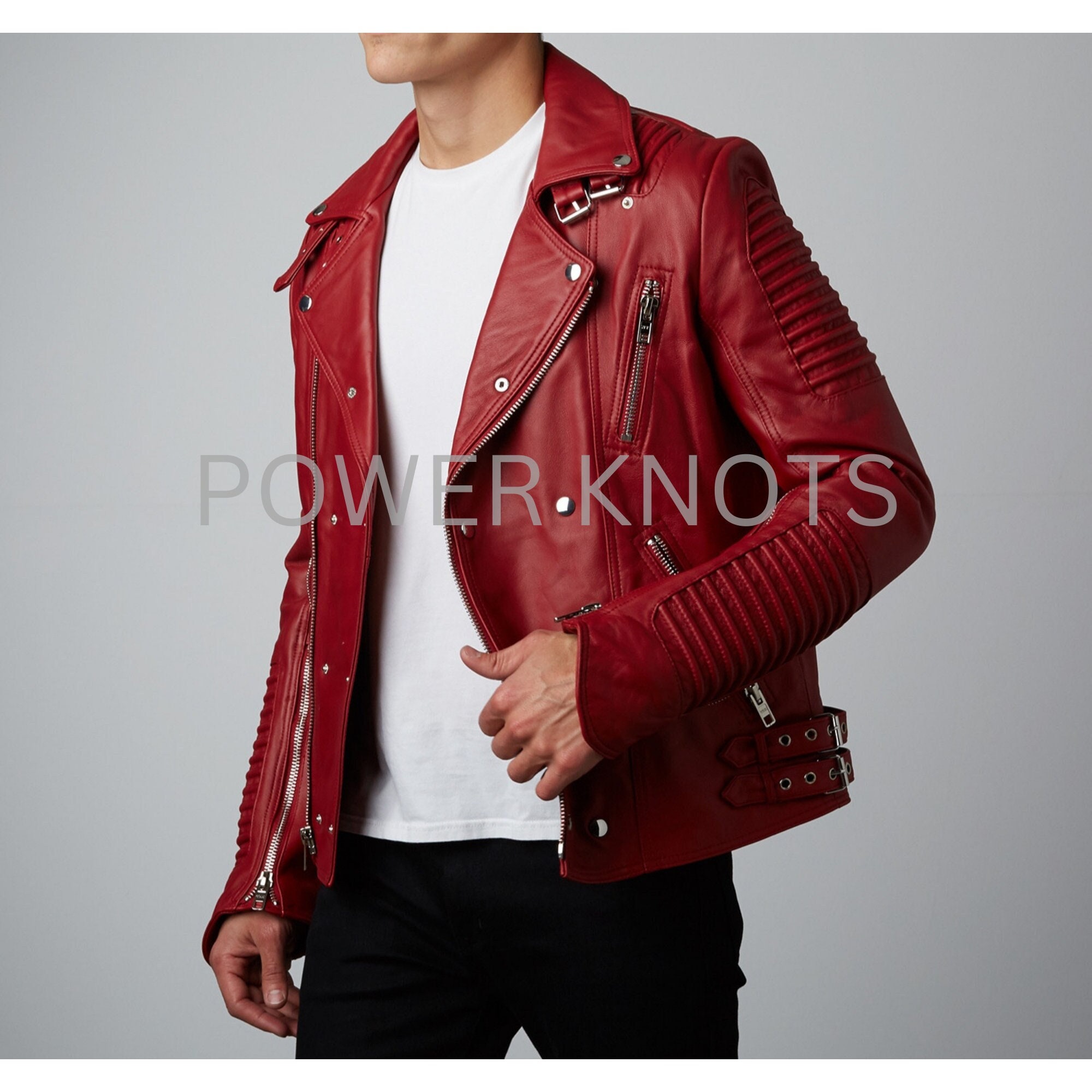 Giacca da motociclista casual in pelle rossa da uomo, giacca da motociclista nera da uomo, giacca da motociclista rossa da uomo, giacca da motociclist