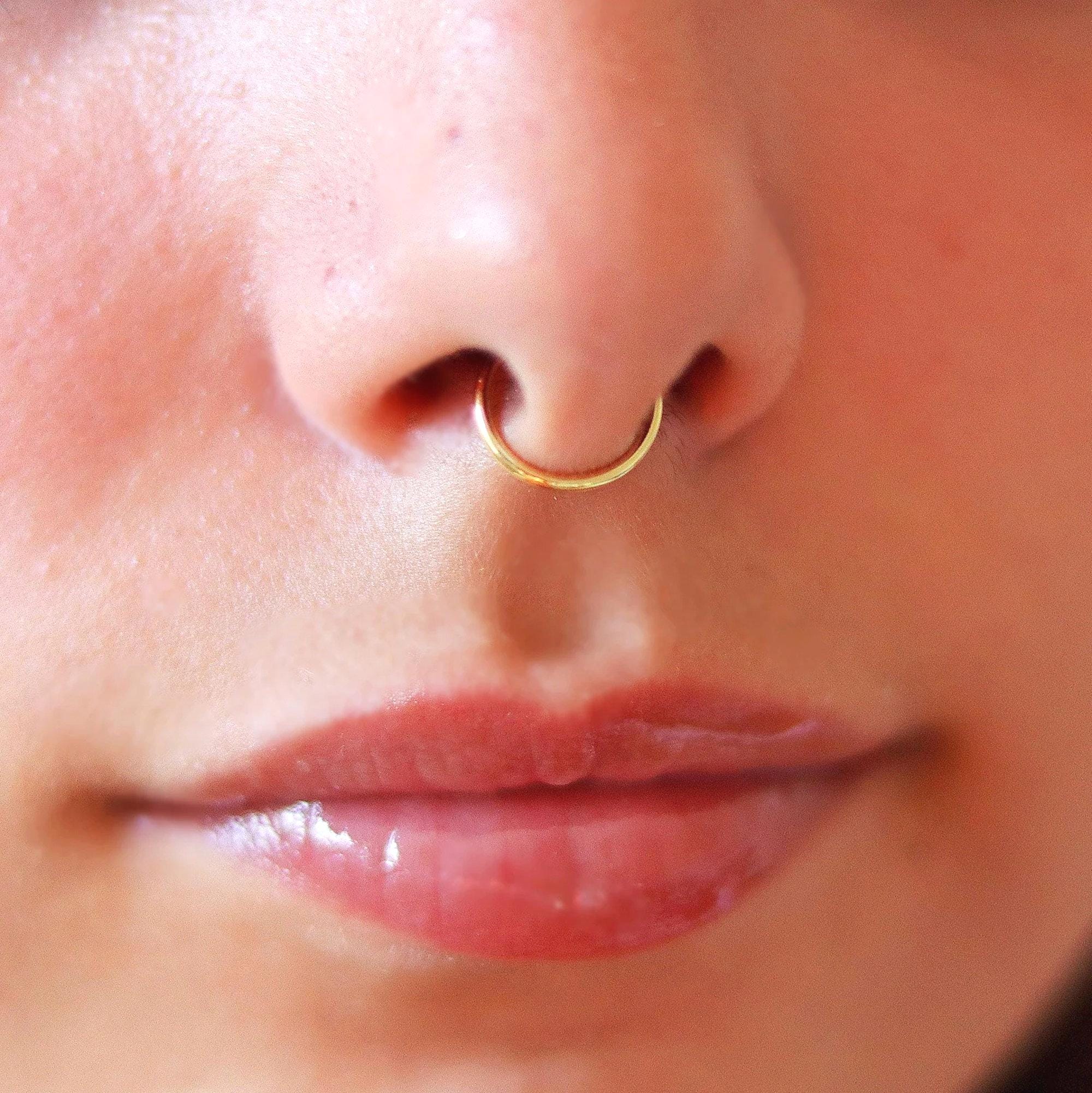 1 Anello per setto nasale finto, Anello per setto nasale finto, Anello per setto nasale, Setto nasale finto, Anello per naso finto, Anello per naso se