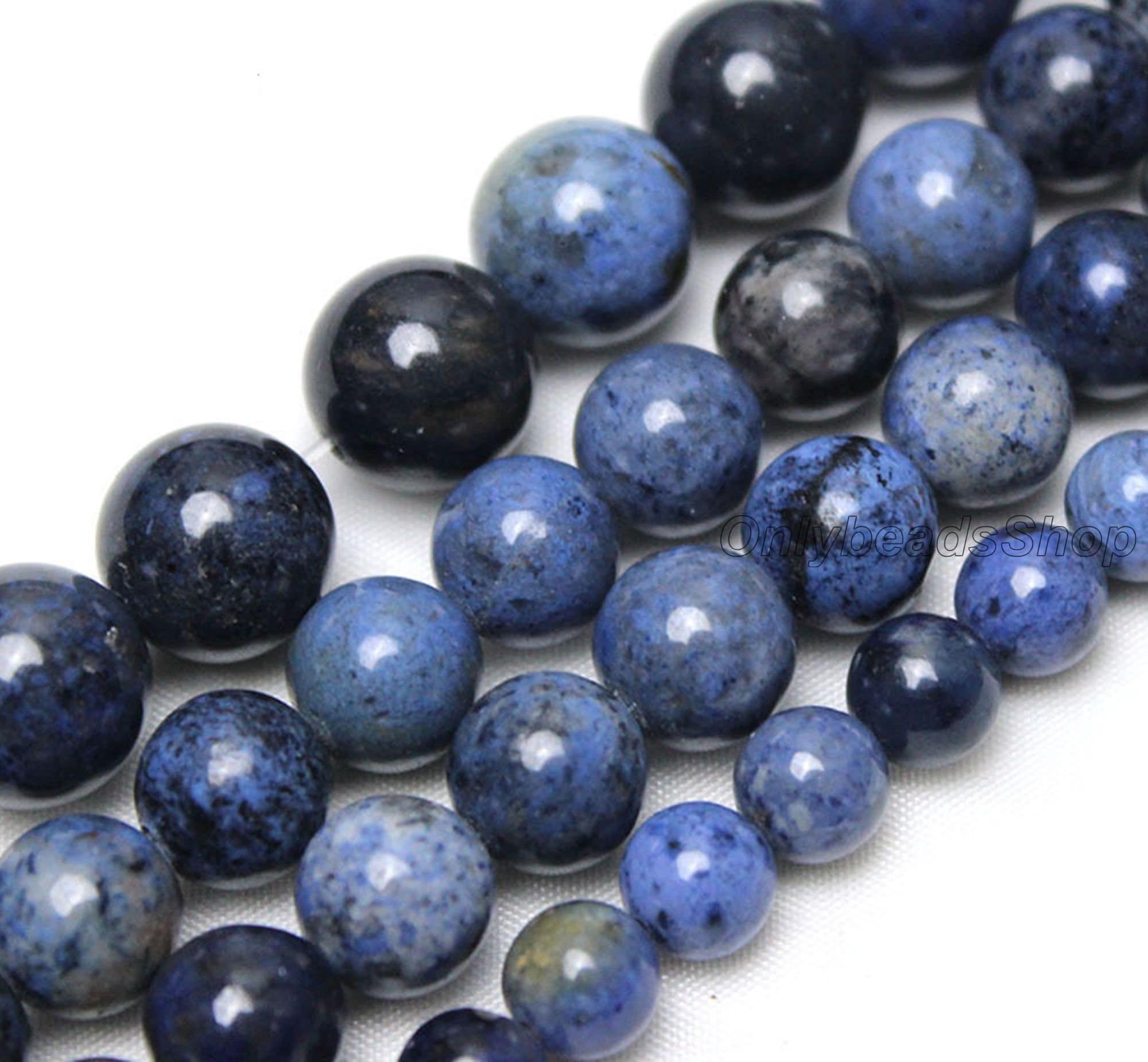 Perline rotonde di pietra preziosa blu scuro, perline rotonde di pietra preziosa di grado A, perline rotonde sciolte di pietra preziosa, perline lisce