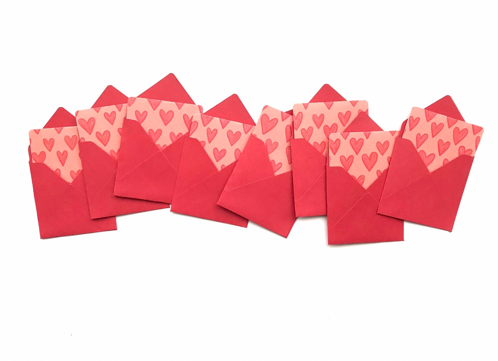 Mini biglietti d'amore, biglietti di San Valentino, buste minuscole, piccoli biglietti di auguri, biglietti quadrati vuoti, biglietti a forma di cuore