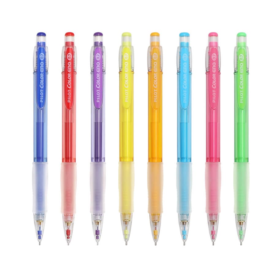 Scelta di colori arcobaleno - Matite meccaniche cancellabili Pilot Color ENO da 0,7 mm, adatte per disegnare e scrivere, HCR-12R