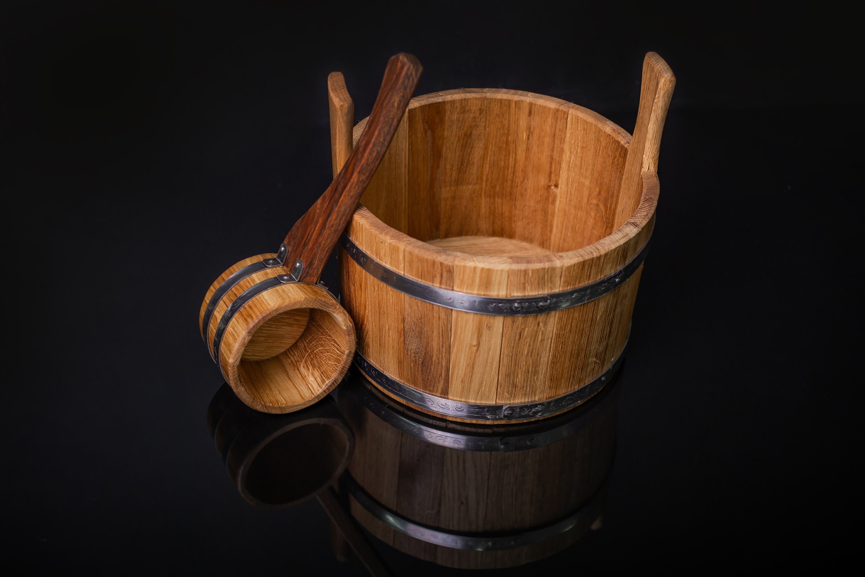 Secchio per banya da 3L, 5L, 10L e mestolo da 0,5L, accessori per sauna, secchio per infusi, mestolo in legno per sauna, secchio da bagno in legno, se
