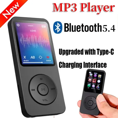 1.8 Inch MP3 MP4 Music Player HiFi Bluetooth 5.4 Student Walkman with FM Alarm Clock E-Book Sports