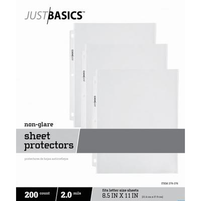Just Basics Lightweight Sheet Protectors, 8-1/2 X 11