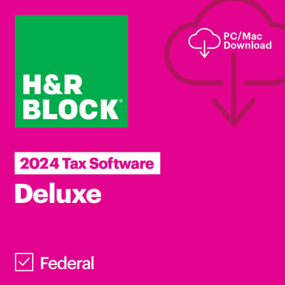 H&r Block Deluxe Software 2024, 1 Device, Windows/mac, Download