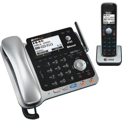 At&t Tl86109 Dect 6.0 Digital 2-Line Corded/cordless Phone With Digital Answering System, Silver/black