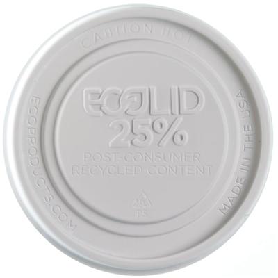 Eco-Products Ecolid Food Container Lids, 12-32 Oz, 25% Recycled, Off White, Pack Of 500 Lids
