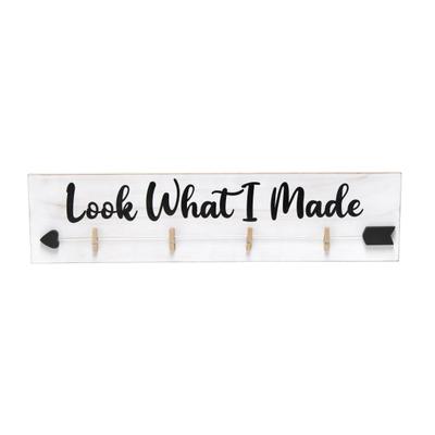 Elegant Designs Decorix Wall-Mounted Hanging 4-Photo Wooden Picture Frame Display, 5-1/2"h X 22-1/2"w X 15/16"d, White Wash