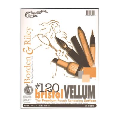 Borden & Riley #120 Bristol Pad, Vellum Finish, 9" X 12", 12 Sheets Per Pad