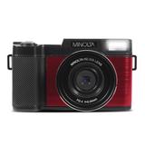 Minolta Mnd30 30-Megapixel/2.7K Quad Hd 4X Zoom Camera With Digital Lens, Red