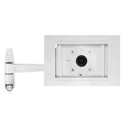 Mount-It! Anti-Theft Tablet Wall Mount With Swing Arm For Ipad, Ipad Air & Ipad Pro, 6"h X 10-1/2"w X 15"d, White