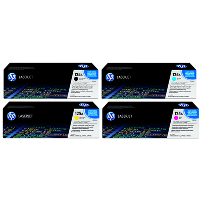 Hp 125A Black And Cyan, Magenta, Yellow Toner Cartridges Combo, Pack Of 4, Cb540A,cb541A,cb543A,cb542A